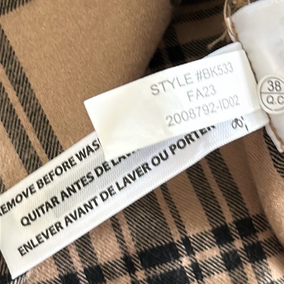 J Crew Plaid Fitted Blouse w Pocket Tan & Black Fall '23 Style - Picture 13 of 14